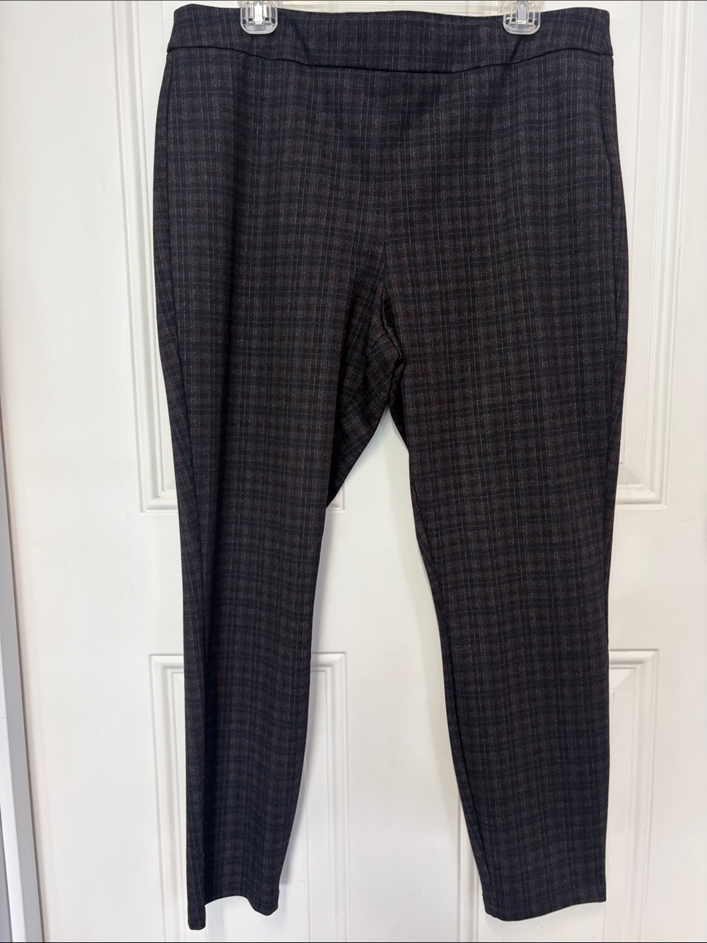 Nanette Lepore Black and Gray Plaid Skinny Pants